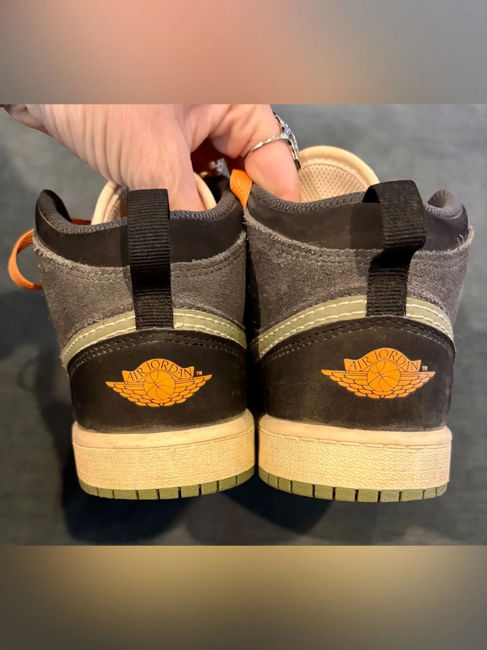 Nike Air Jordan High-Top Sneakers in Black and Orange